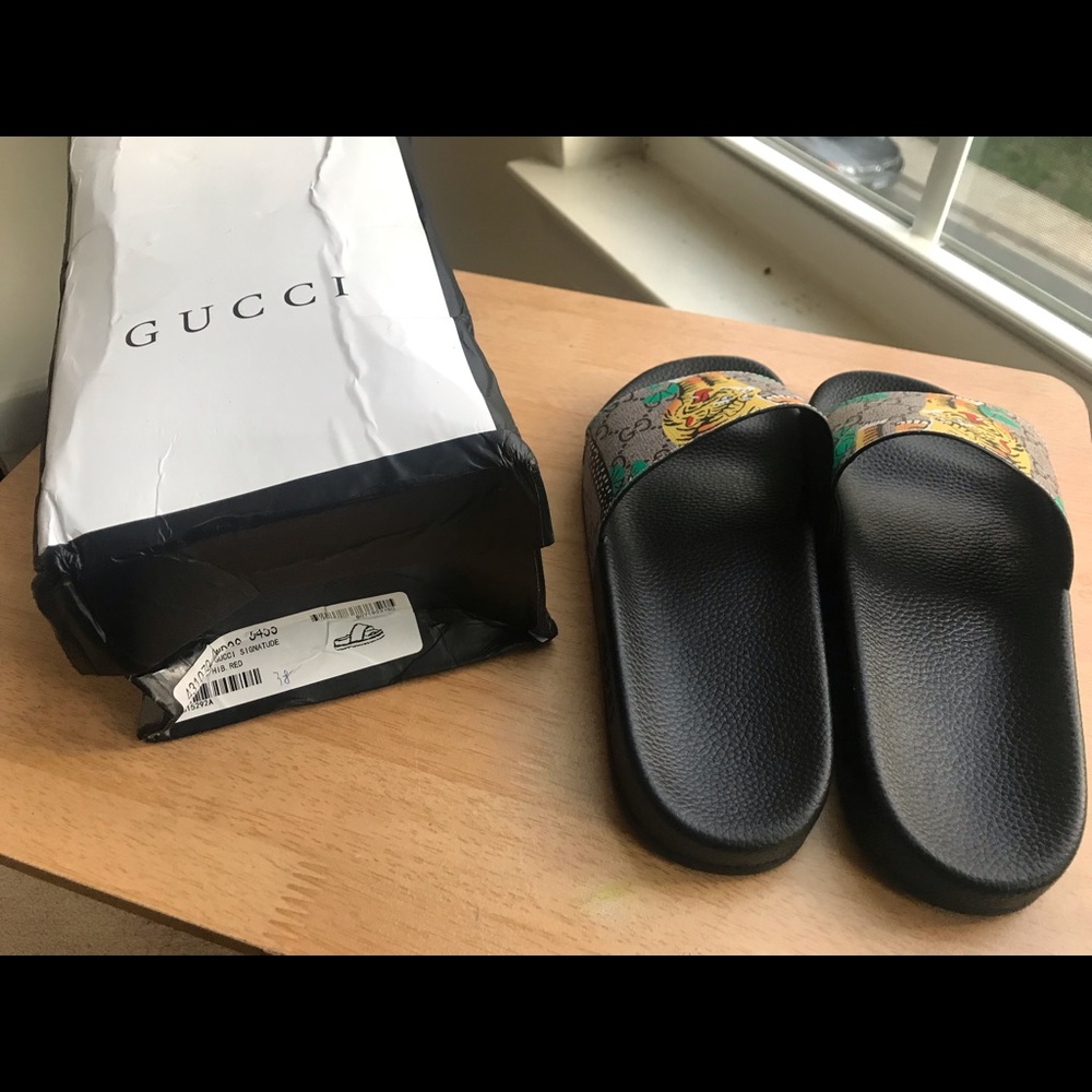 Gucci leather slides